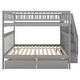 preview thumbnail 16 of 16, Full Over Full Solid Wood Bunk Bed with Two Drawers and Storage Staircase, High Guardrail