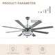 preview thumbnail 15 of 34, Bella Depot 72" Gold Large Ceiling Fan with Light and Remote 6-Speed Gold Modern Fandelier DC Motor