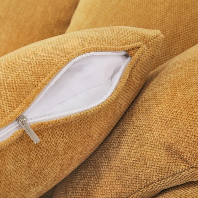 Upholstered Swivel Accent Chair Barrel Armchair Metal Frame with Pillows Living Room Chair