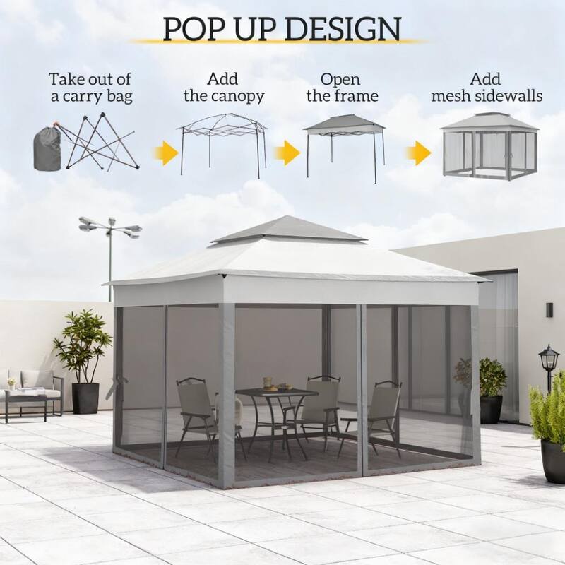 GDFStudio - 10.6'x10.6' Pop Up Gazebo with Netting