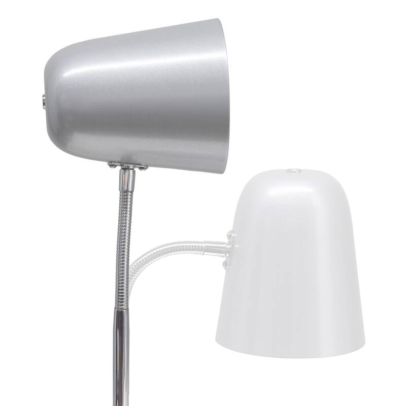 Gooseneck Desk Lamp with Adjustment Shade - 15.25" - Silver