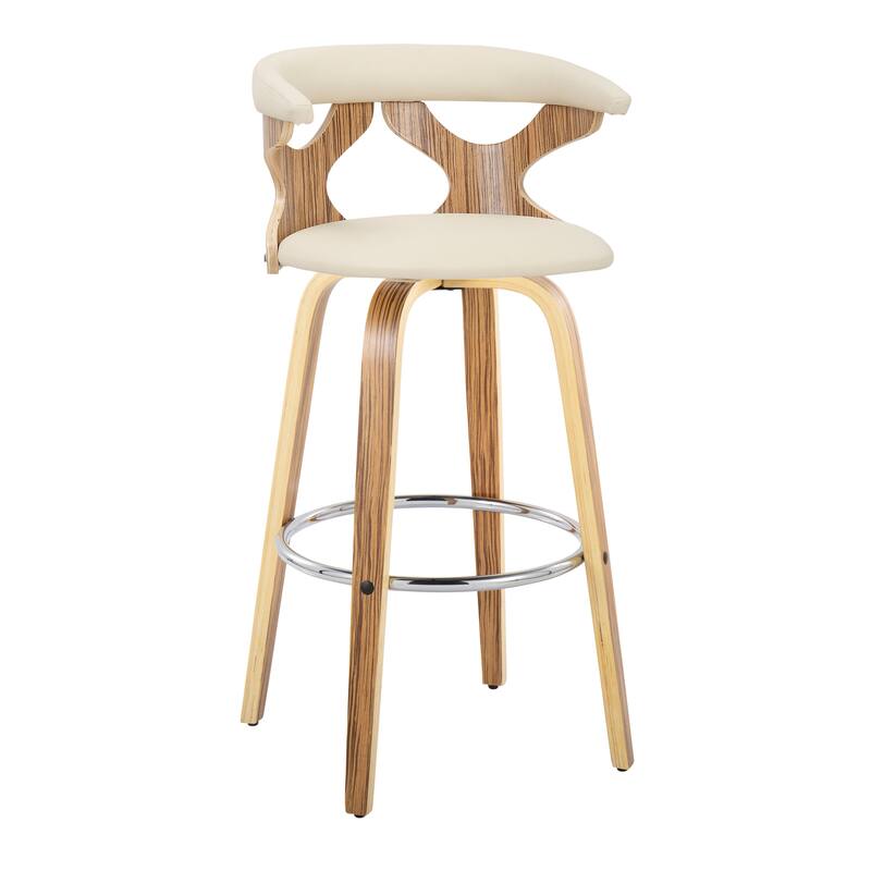Carson Carrington Viby 30" Fixed-Height Bar Stool with Bent Wood Legs & Round Footrest (Set of 2)