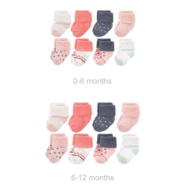 slide 1 of 1, Luvable Friends Infant Girl Grow with Me Cotton Terry Socks, Girl Aztec, 0-6 and 6-12 Months - Girl Aztec Girl Aztec - 0-6 and 6-12 Months