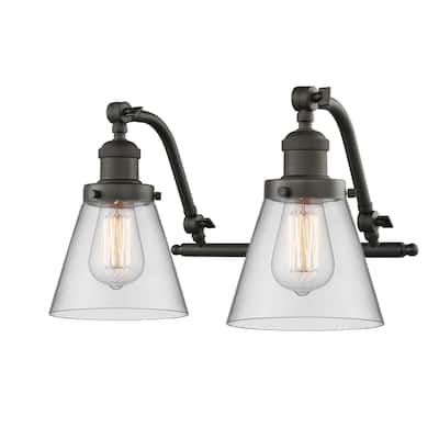 Innovations Lighting Small Cone 2 Light 18" Wide Bathroom Vanity Light