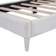preview thumbnail 7 of 6, Twin Size Upholstered Cloud-Shape Bed with Support Slat, Velvet Platform Bed with Headboard, No Box-spring Needed, Beige