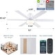 preview thumbnail 3 of 8, 46/52 inch Flush Mount Ceiling Fan with Light,Remote and APP Control,6 Dual Side Blades,Reversible DC Motor