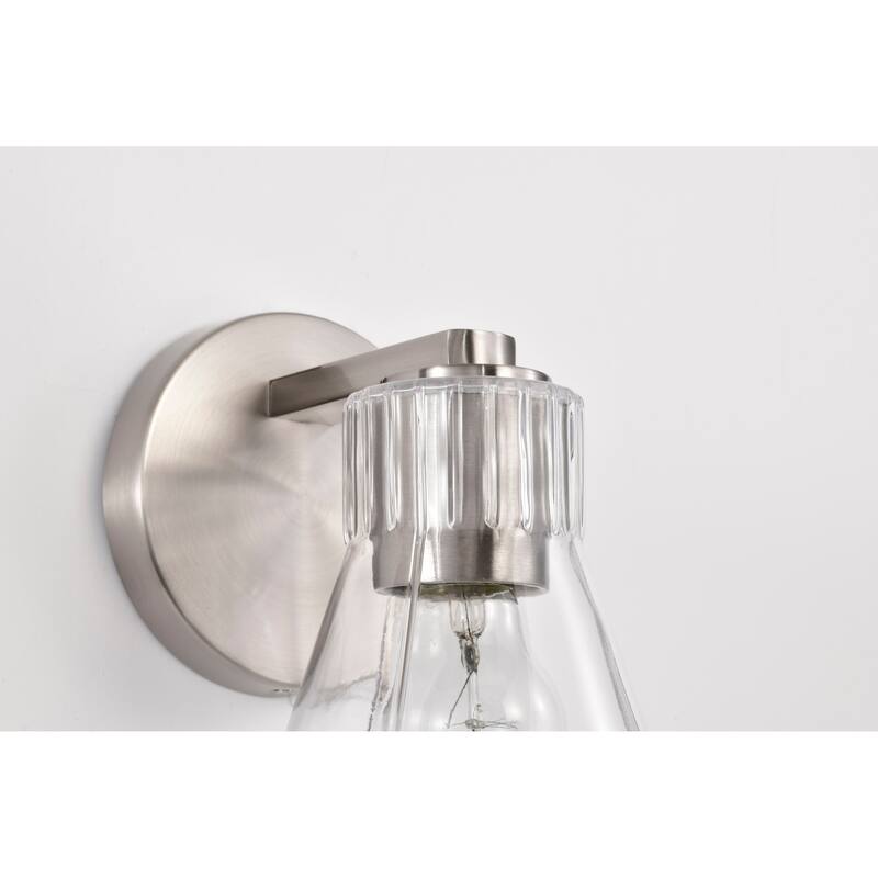 Gianna 1 Light Vanity Brushed Nickel Finish Clear Glass - Brushed Nickel