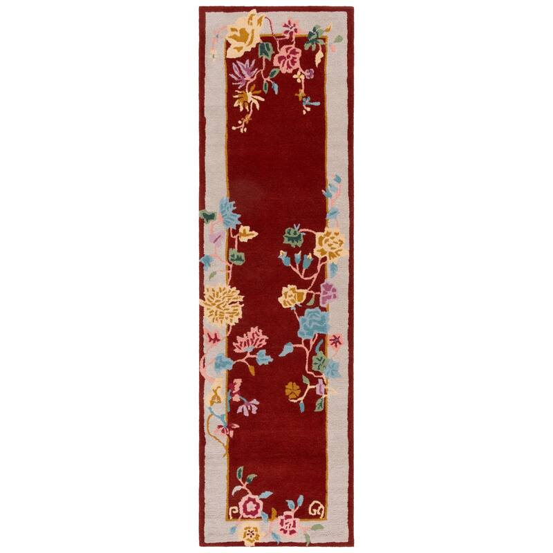 SAFAVIEH Handmade Metro Zornica Wool Rug - Rust/Beige - 2'3" x 8' Runner