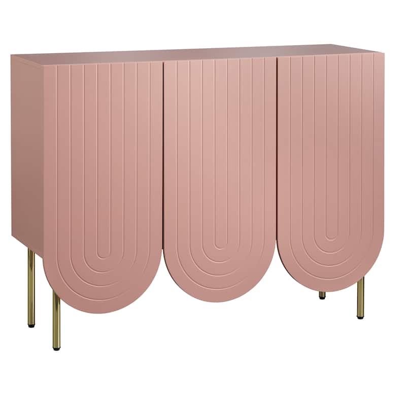 Lifestorey Ingrid 3-Door Scalloped Mid-Century Sideboard
