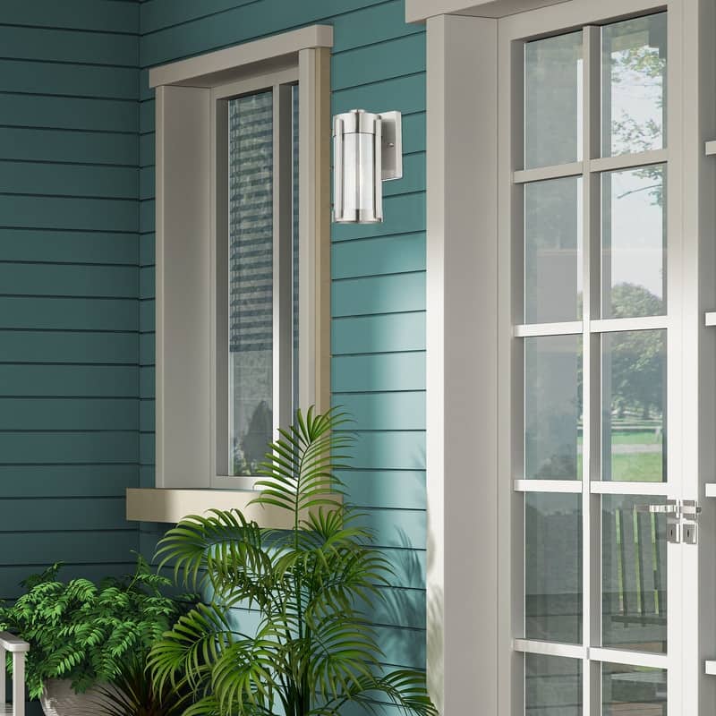 Livex Lighting 1 Light Brushed Nickel Outdoor Wall Lantern, 22380-91 - 5.25" W x 10.25" H x 6" Ext.