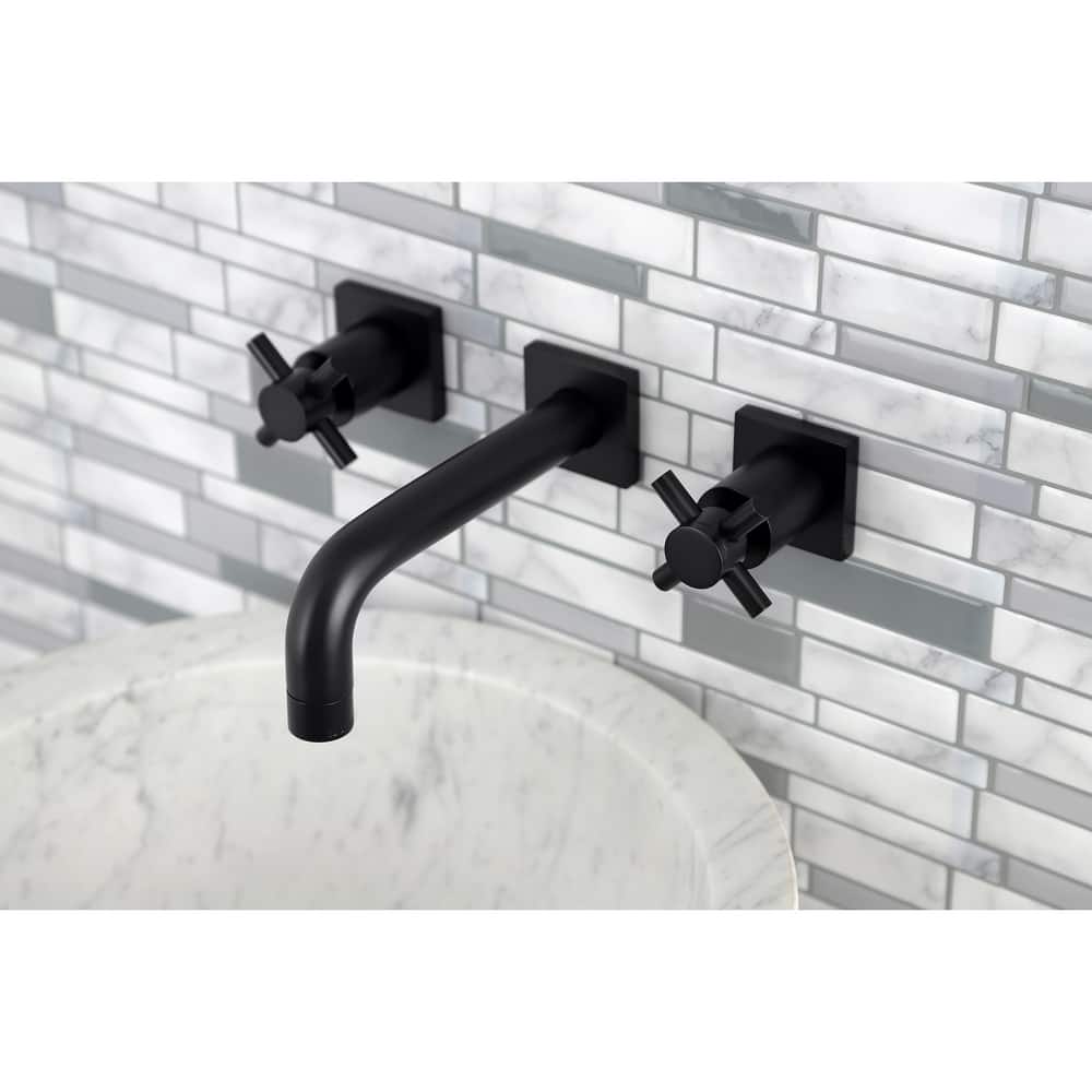 Kingston Brass Concord Two-Handle 3-Hole Wall Mount Bathroom Faucet