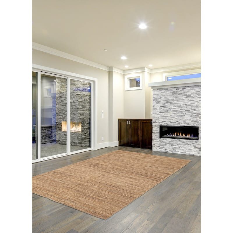 ECARPETGALLERY Flat-Weave Natural Khaki Wool Tapestry Kilim - 4'7 x 7'1