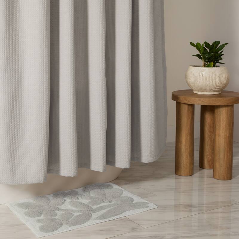 Becky Cameron Cotton Blend Waffle Shower Curtain