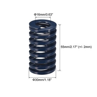 Compression Springs 2-Pack – 16mm OD, 50mm Long, Light Load Blue Die Springs For Stamping & Mould Tools