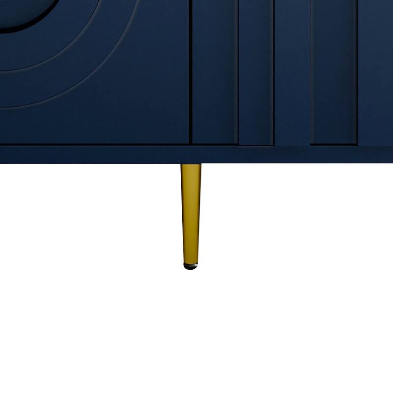 Modern Freestanding Wooden Storage Sideboard with a Center Suppprt Leg