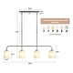 preview thumbnail 7 of 6, Metal Linear 4-Light Kitchen Island Pendant with Frosted White Glass Shades