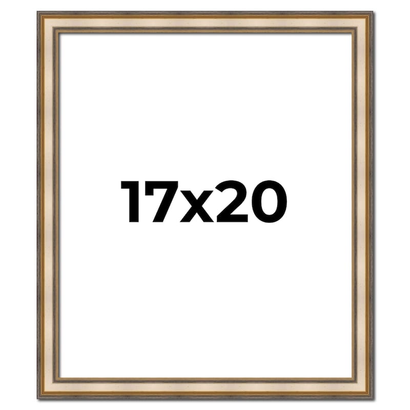 17x20 Frame Gold Solid Wood Shadow Box Width 1.5 Inches | Interior Frame Depth 2 3/8 Inches