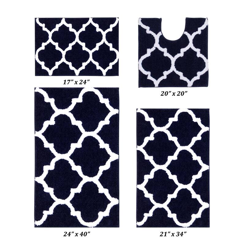 Better Trends Marrakesh Reversible 100% Polyester Tufted Bathroom Rugs – Ultra Soft, Water Absorbent, Machine Washable Bath Mats