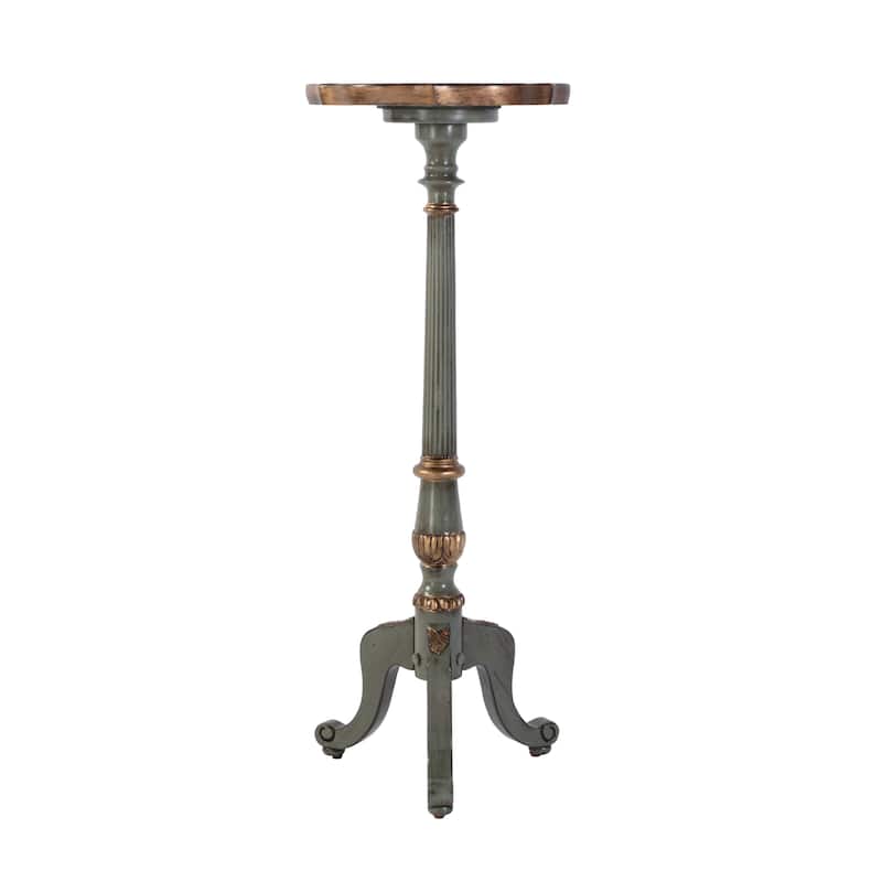Chatsworth 13.75 in. W x 36.5 in. H Round Wood Scalloped Edge 3 Leg Pedestal Plant Stand