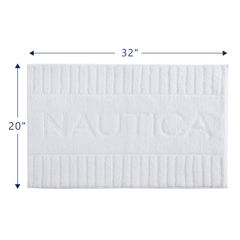 Nautica 2 Piece Printed Cotton Bath Rug Set