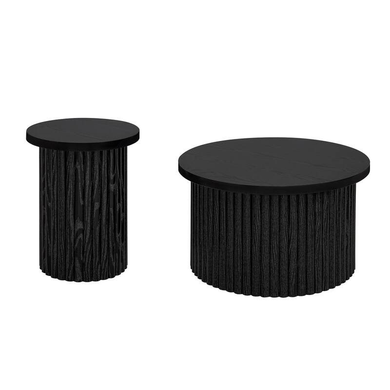 Coffee Table Set Of 2 ,Round Coffee Table,Modern Side Tables Accent End Table