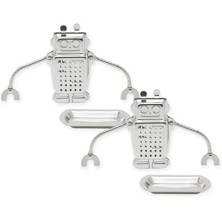 Kikkerland Infusore Da Tè A Robot - Reagisce Al Calore, Vassoio Antigoccia, Capacità 325 Ml - Foto 5