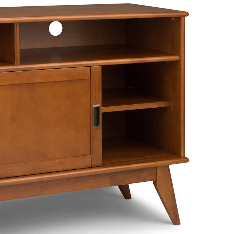 WYNDENHALL Tierney SOLID HARDWOOD 54 inch Wide Mid Century Modern TV Media Stand For TVs up to 60 inches - 54"w x 18"d x 33" h
