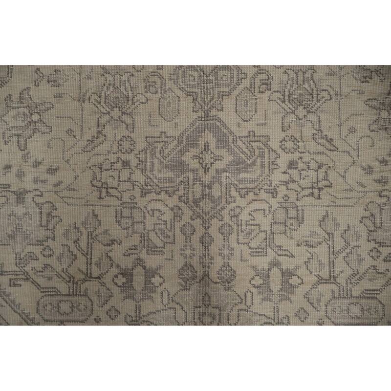 Hand Knotted Oriental 100% Wool Carpet Traditional Floral Beige & Ivories Tabriz Area Rug - 9' 8'' X 6' 5''