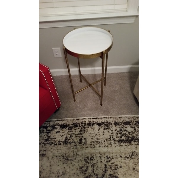 InnerSpace Luxury Products Gild Pop Up Tray Table Large White