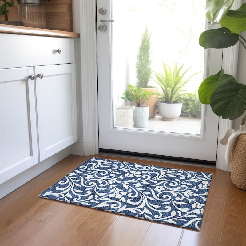 Machine Washable Indoor/ Outdoor Chantille Traditional Elegant Rug
