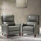 preview thumbnail 142 of 166, Brigida Multifunctional Modern Genuine Leather Nailhead Trim Recliner with Adjustable Footrest Set of 2 by HULALA HOME DOVE