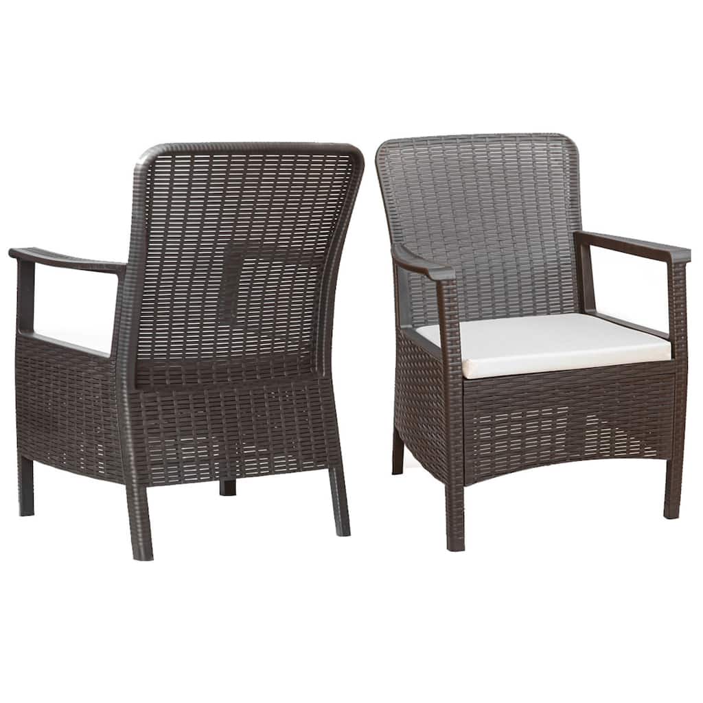 Orlando Set of 2 Armchairs w/cushion-Brown