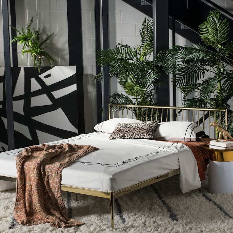 SAFAVIEH Couture Faviana Metal Queen Bed - Gold - Queen