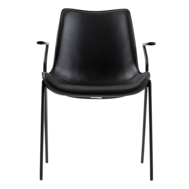 Modrest Osprey Modern Black Vegan Leather Dining Chair (Set of 2)