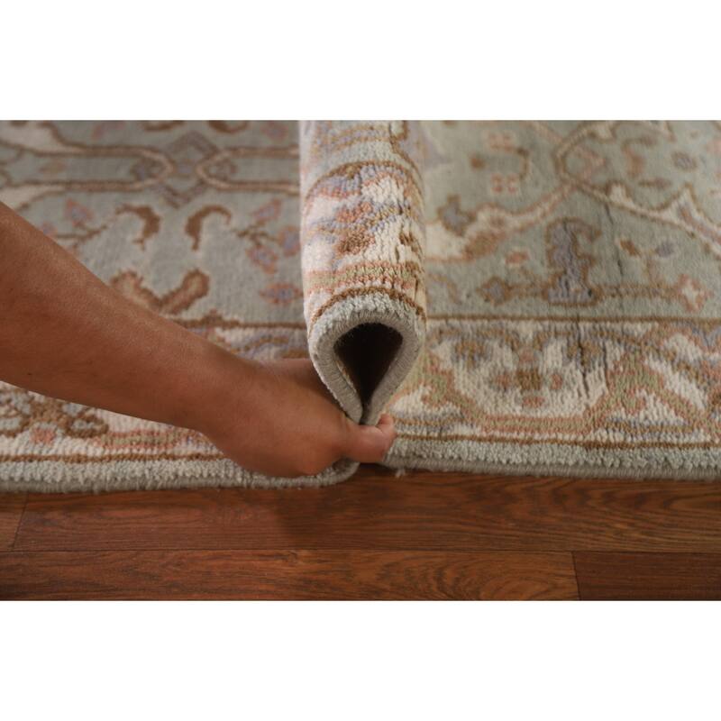 Oushak Indian Runner Rug Hand-Knotted Wool Carpet - 2'7"x 9'11"