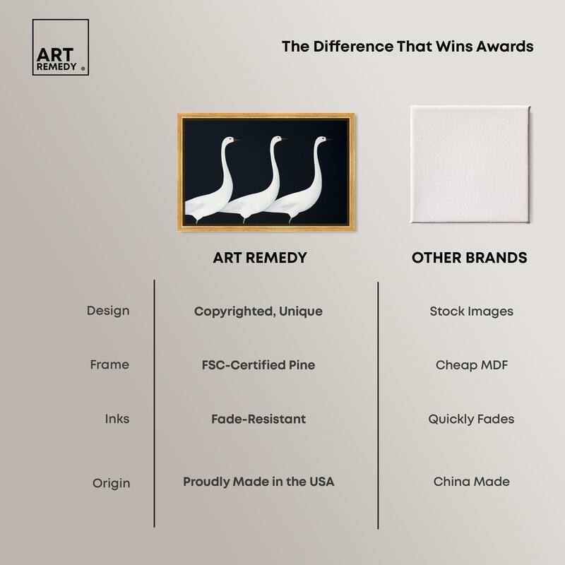 Trio of Swans Canvas by Art Remedy