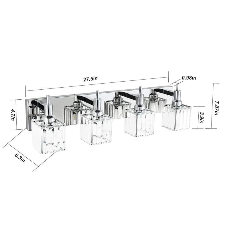 2/3/4-Light Modern Bathroom Crystal Vanity Light Wall Sconces
