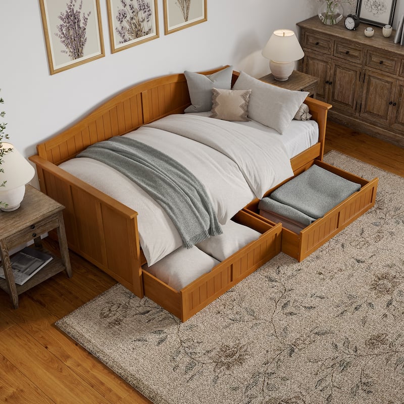 Nantucket Twin Wood Daybed with Set of 2 Drawers