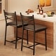 preview thumbnail 9 of 7, Bar Stools Set of 4, Upholstered Bar Chairs with Back - 16.14x16.14x37.8in Set of 2 - Black