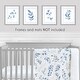 preview thumbnail 2 of 3, Floral Leaf Wall Decor Art Prints (Set of 4) - Blue Grey White Boho Watercolor Botanical Woodland Tropical Garden Single Flower
