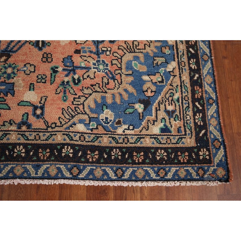 Hamedan Persian Vintage Rug Hand-Knotted Wool Carpet - 6'8" x 9'6"