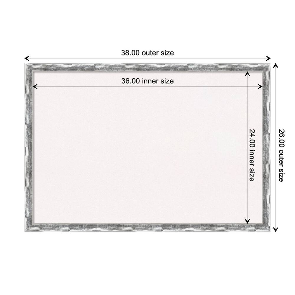 Scratched Wave Chrome Framed White Corkboard Bulletin Board