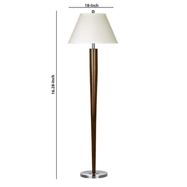 Metal Floor Lamp With Sleek Conical Support And Round Base Silver And Brown On Sale Overstock 31685207 Application table lamp floor lamp. overstock com