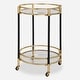 preview thumbnail 1 of 3, Uttermost Dolly Round Bar Cart - 29.75"H x 22"W x 22" D