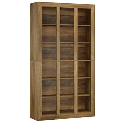 74.8'' Tall 6-Tier Bookshelf, Farmhouse Open Bookcase for Living Room, Floor Standing Cabinet - Large