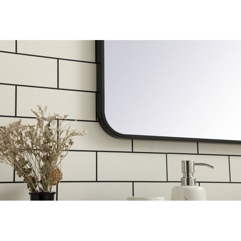 Ezra Soft Corner Metal Rectangular Mirror
