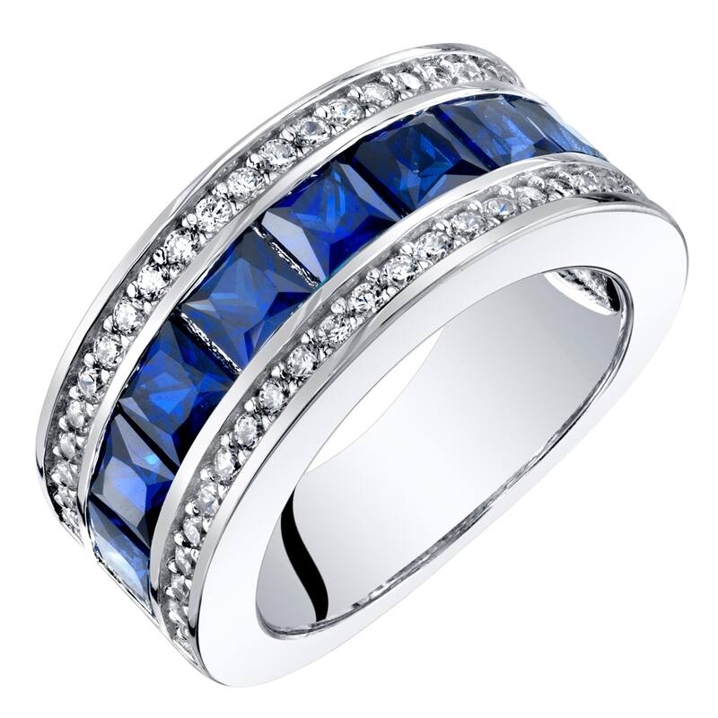 Sterling Silver 2.5 ct Created Sapphire Birthstone Ring