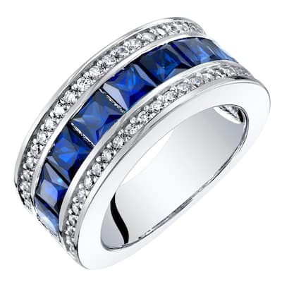 Sterling Silver 2.5 ct Created Sapphire Birthstone Ring
