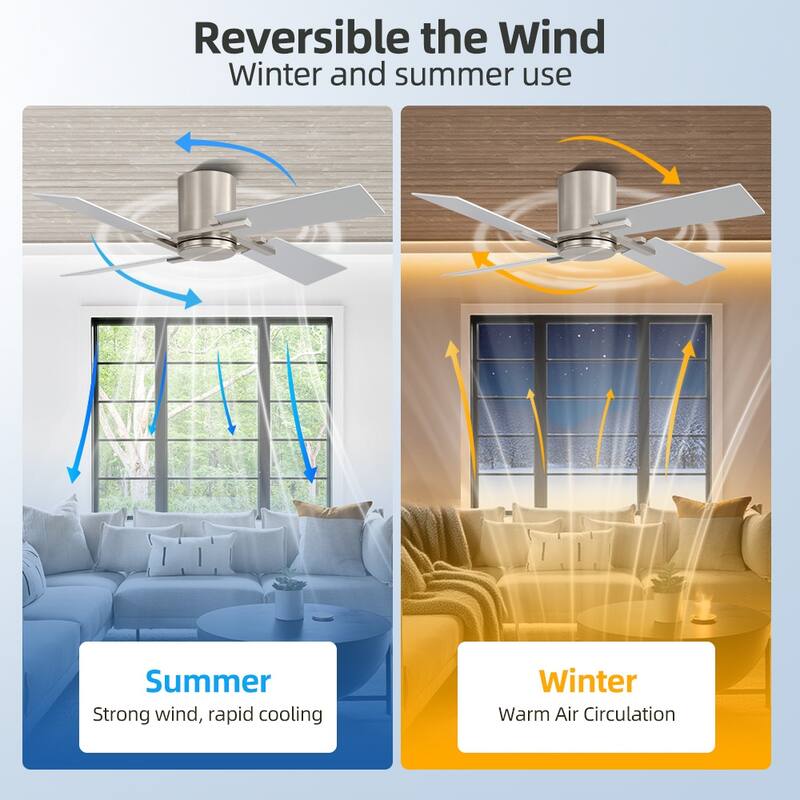 48Inch 4 Two-color Fan Blades Dc Motor Indoor Ceiling Fan With Remote