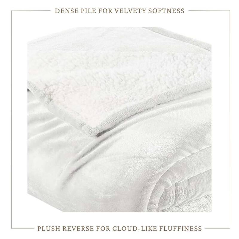 Linery & Co. Velvet Plush Reversible Sherpa Bed Blanket